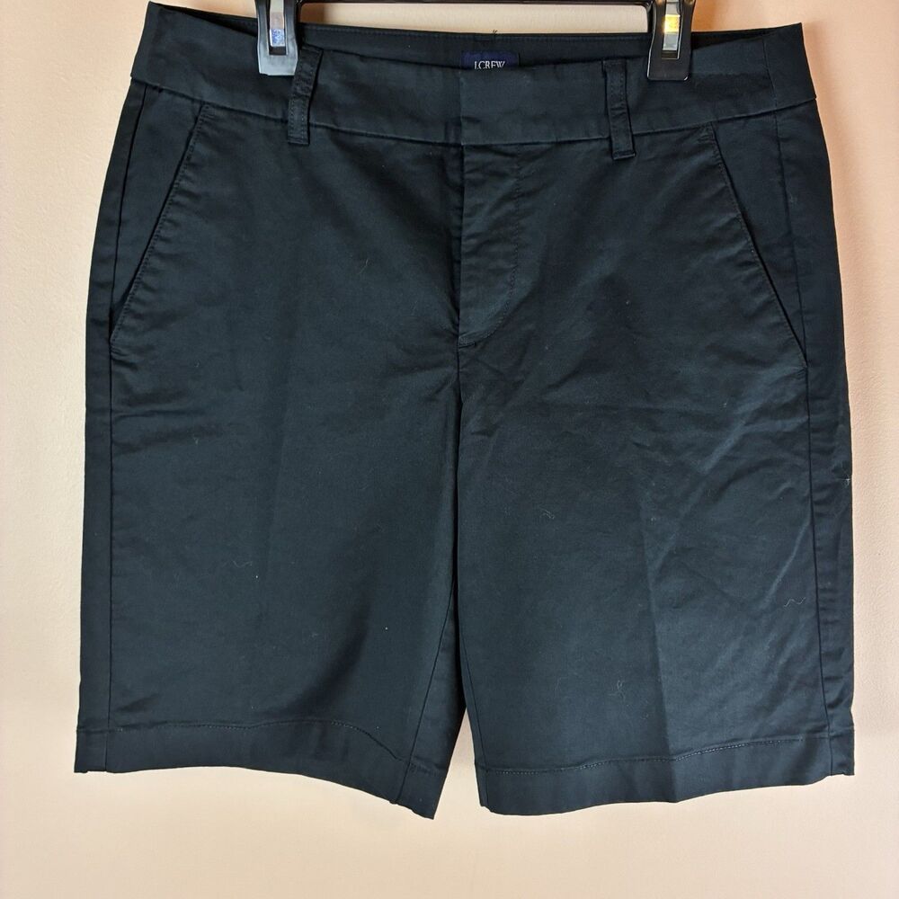 J Crew Women’s Black Cotton Blend Bermuda  Shorts Size 4